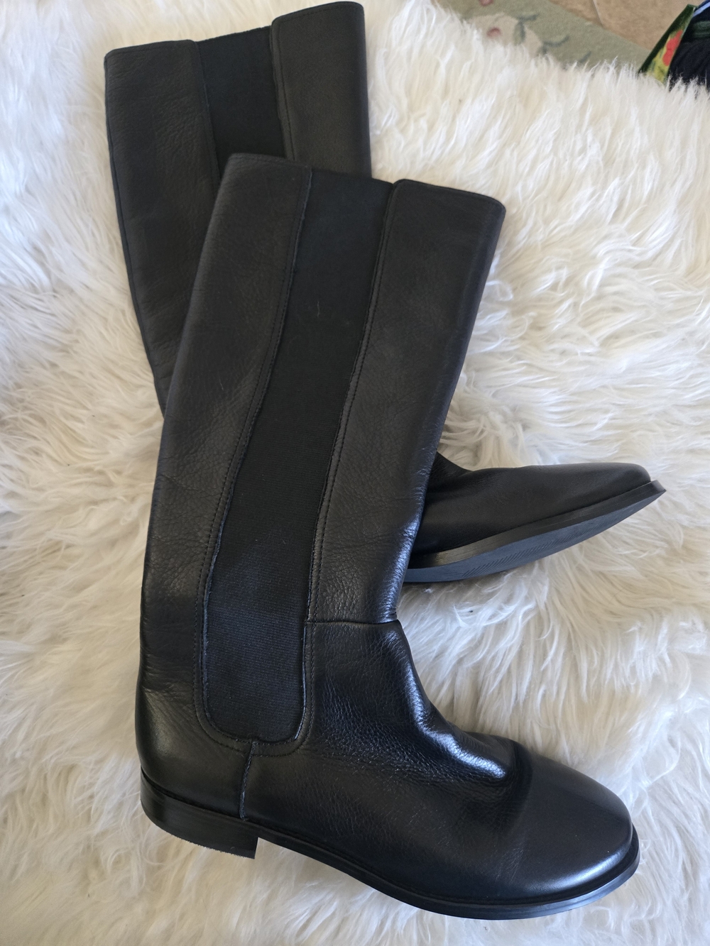 GENTLE SOULS Black Leather Knee-High Boots Women's 8.5